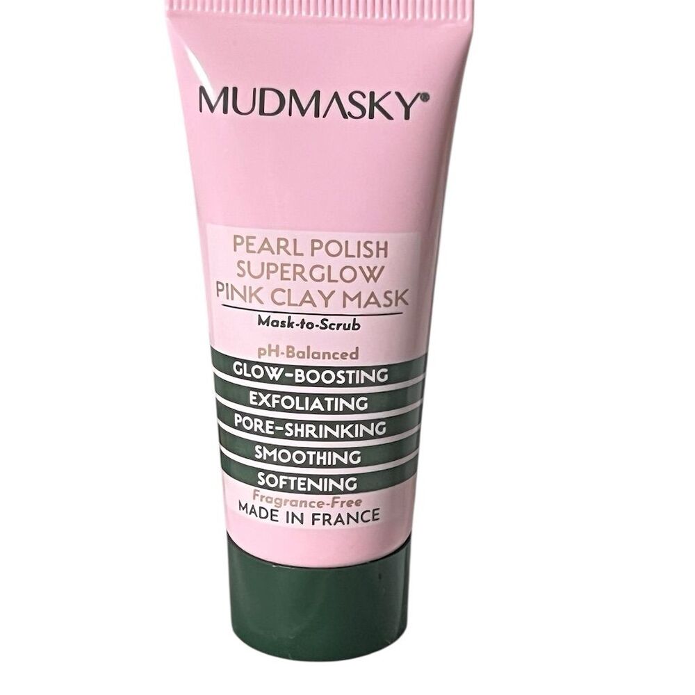 MUDMASKY Pearl Polish Superglow Pink Clay Face Mask 0.5 fl oz